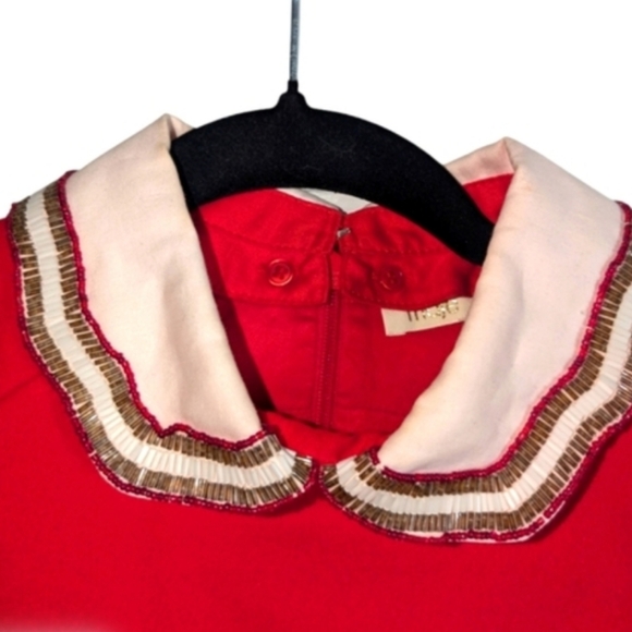 Make Peter Pan Elegant Red Sleeveless Dress - Picture 4 of 5